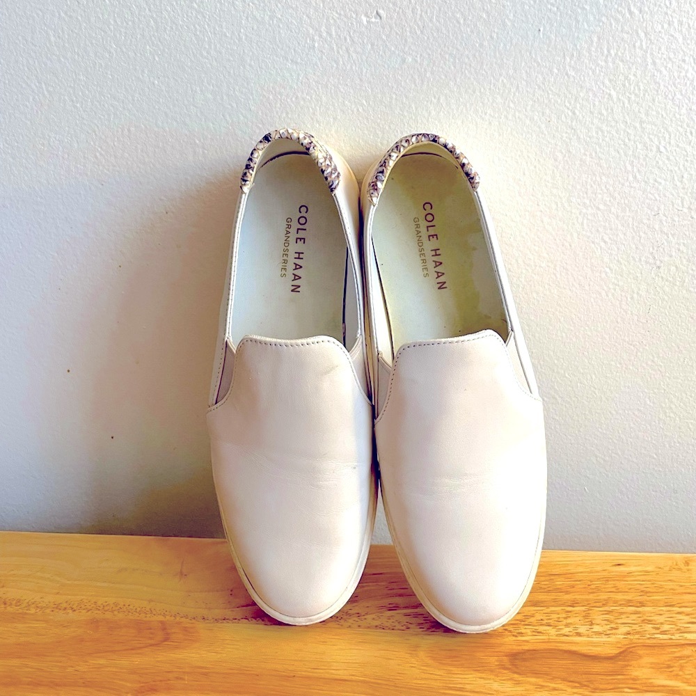 Cole Haan Women’s Grandpro Spectator 2.0 Slip on, Ivory/Snake Print Leather/